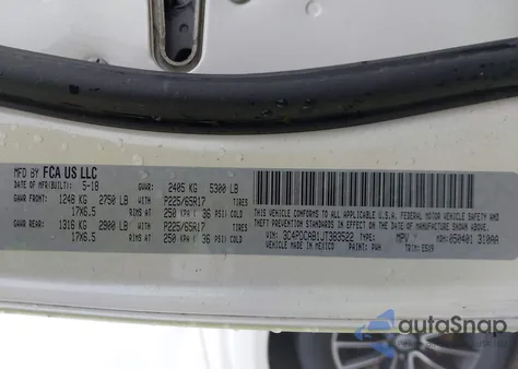 2018 Dodge Journey Se from USA, damaged, VIN 3C4PDCAB1JT383522